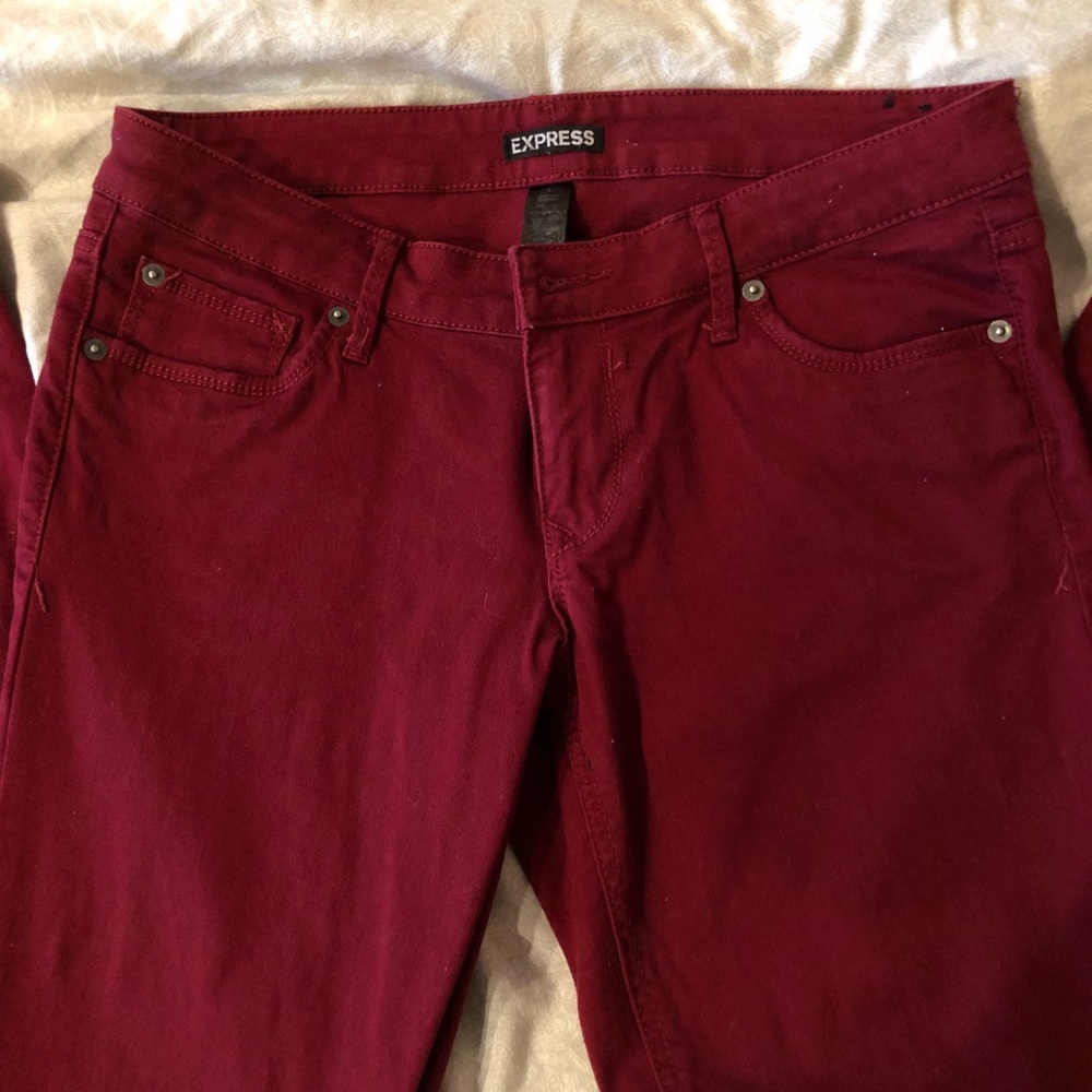 Red stretch jeans
